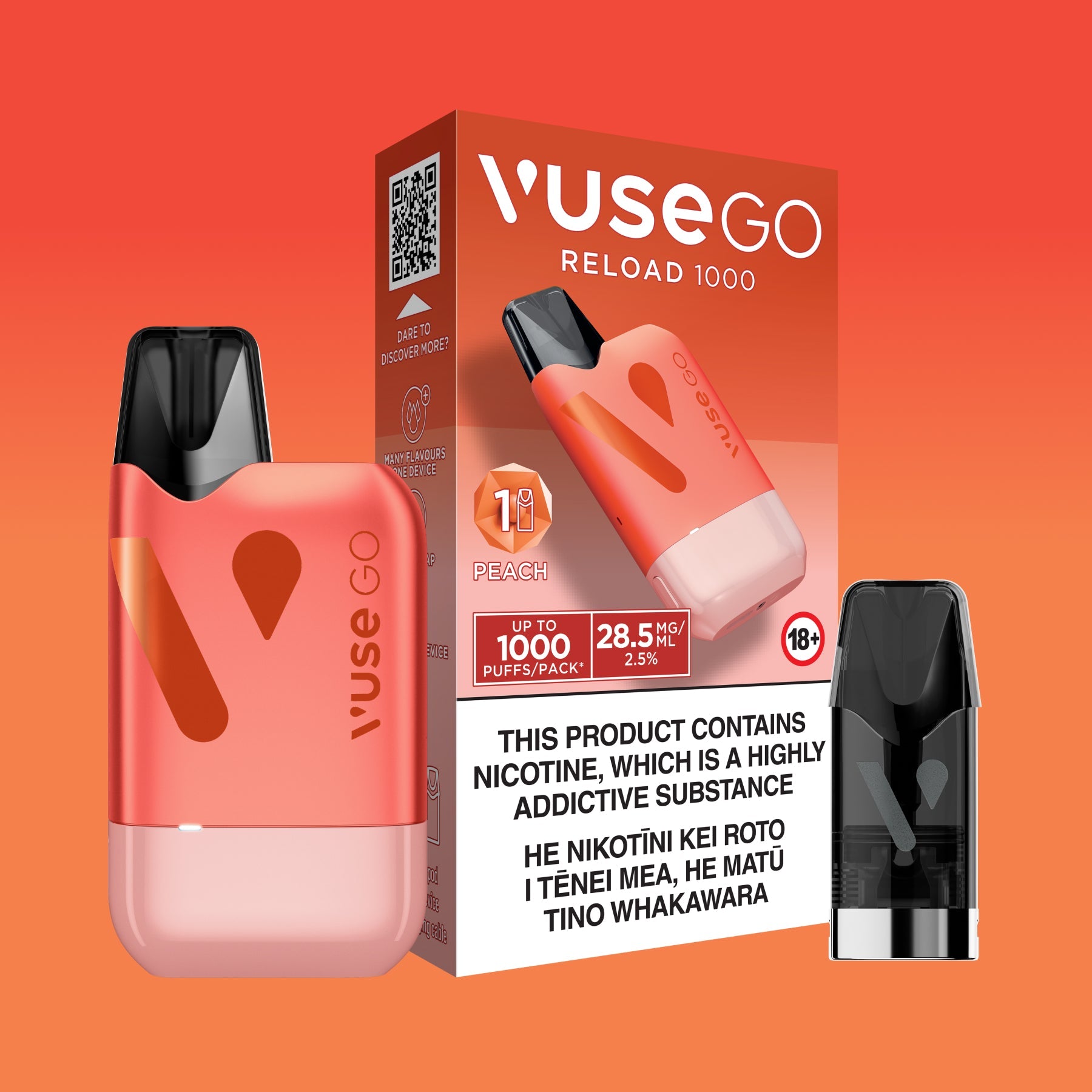 Vuse Go Reload - Ready-To-Vape Kit Peach (1 pod)