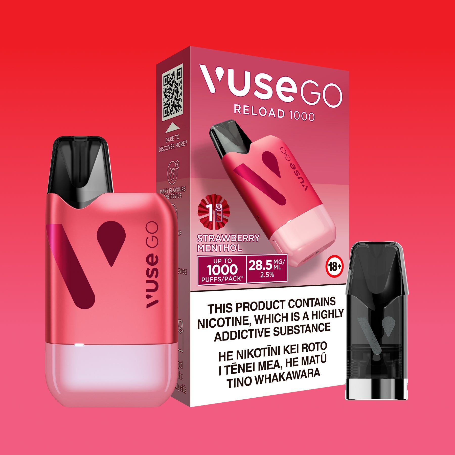 Vuse Go Reload - Ready-To-Vape Kit Strawberry Menthol (1 pod)